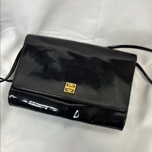 Givenchy vintage Black Patent Leather Crossbody Bag purse